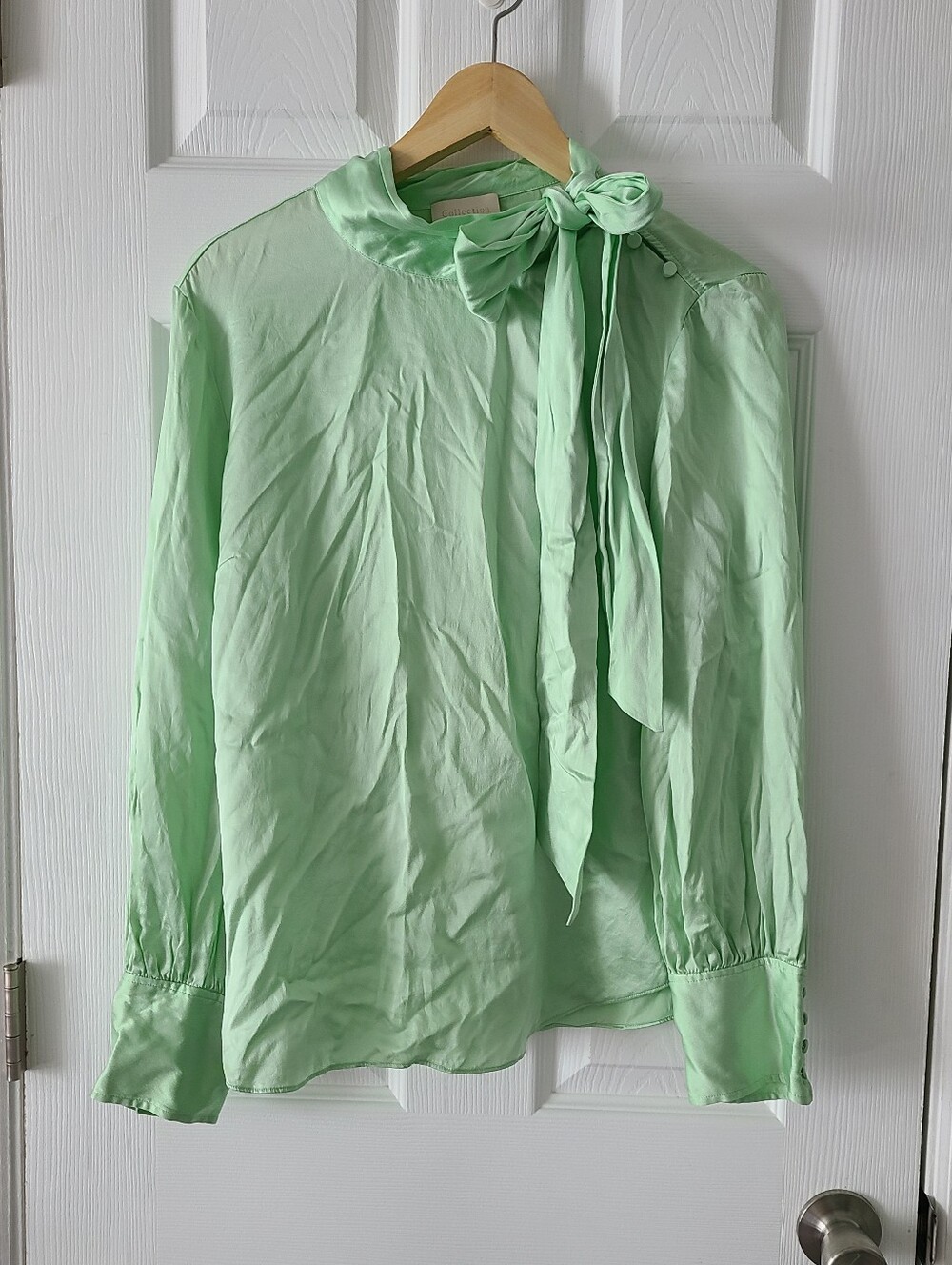 J.Crew Collection Silk Tie Neck Blouse - Picture 2 of 7